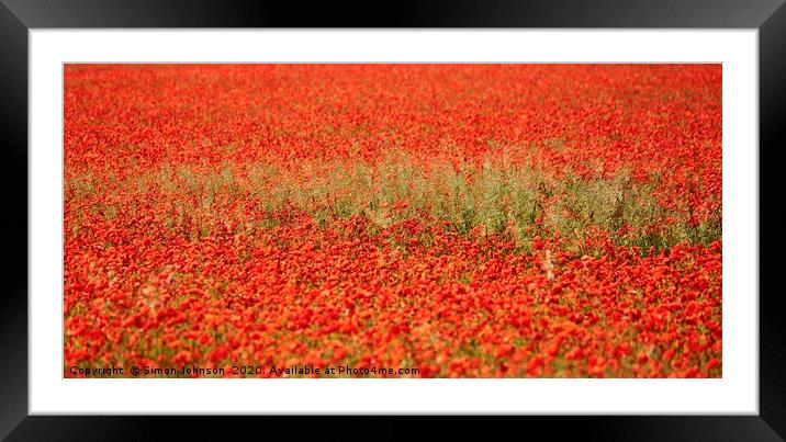 A few more poppies Framed Mounted Print by Simon Johnson