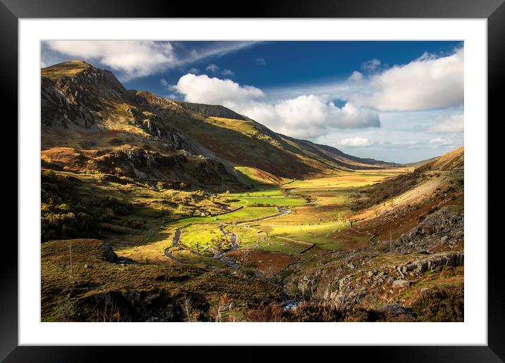 Ogwen valley Framed Mounted Print by Kevin Elias