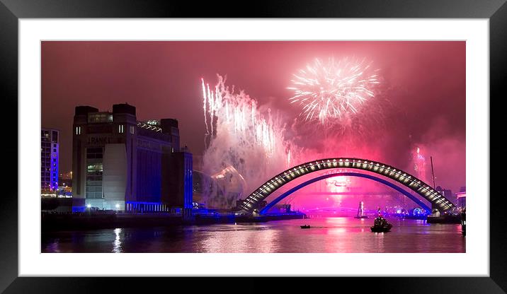 Newcastle Quayside Panorama Framed Mounted Print by Northeast Images