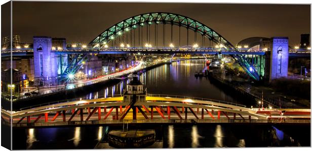 Newcastle Quayside panoramic Canvas Print by Northeast Images