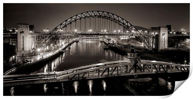 Newcastle Quayside panoramic Print by Northeast Images