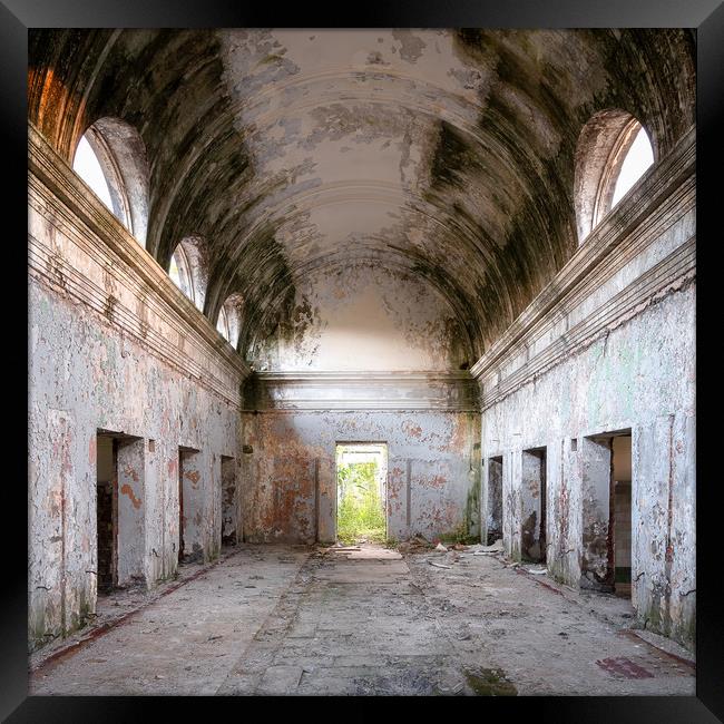 Abandoned Empty Space Framed Print by Roman Robroek