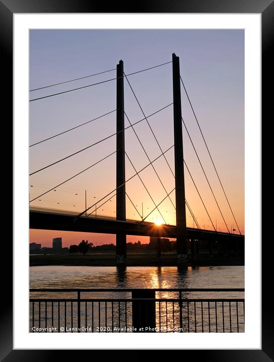 Düsseldorf sunset reflection Framed Mounted Print by Lensw0rld 