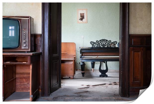 Abandoned Piano in House Print by Roman Robroek