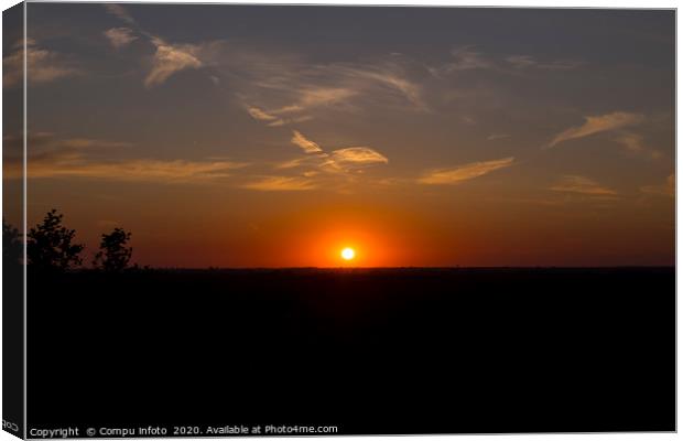 red sunset over the veluwe national park Canvas Print by Chris Willemsen