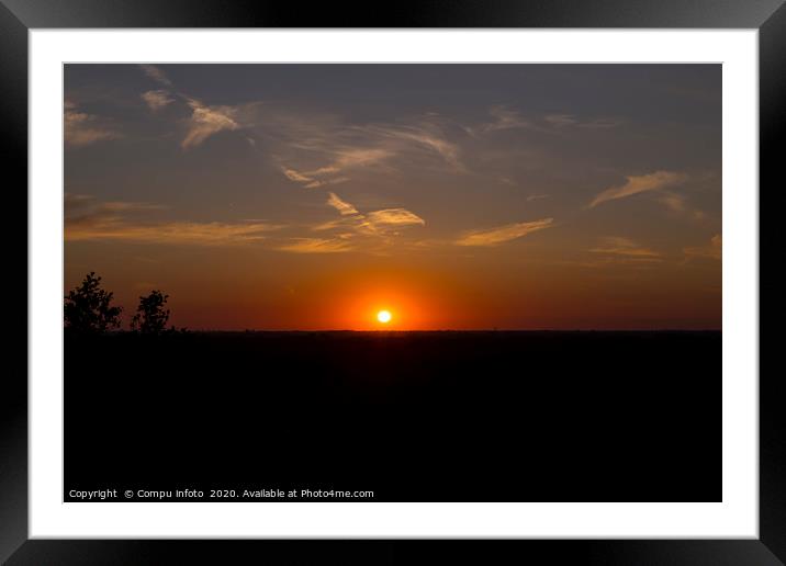 red sunset over the veluwe national park Framed Mounted Print by Chris Willemsen