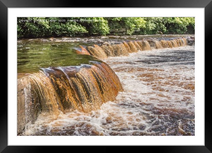 Whorlton Cascades in Flood, Teesdale Framed Mounted Print by Richard Laidler