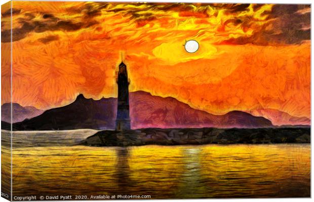 Lighthouse Van Gogh Canvas Print by David Pyatt