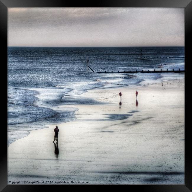 Cromer Beach in Duotone  Framed Print by Jacqui Farrell