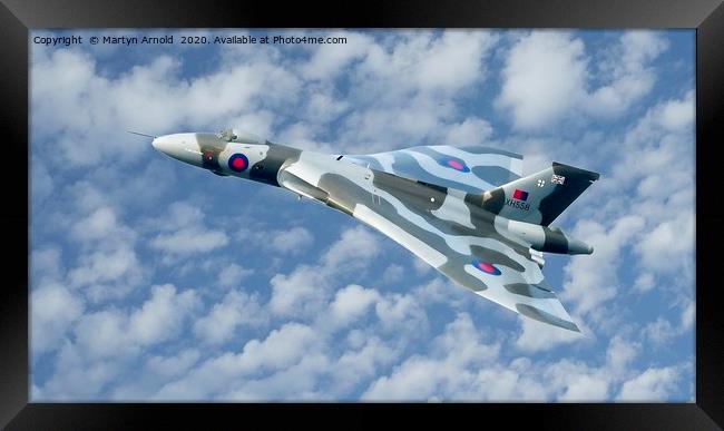 Avro Vulcan XH558  Framed Print by Martyn Arnold