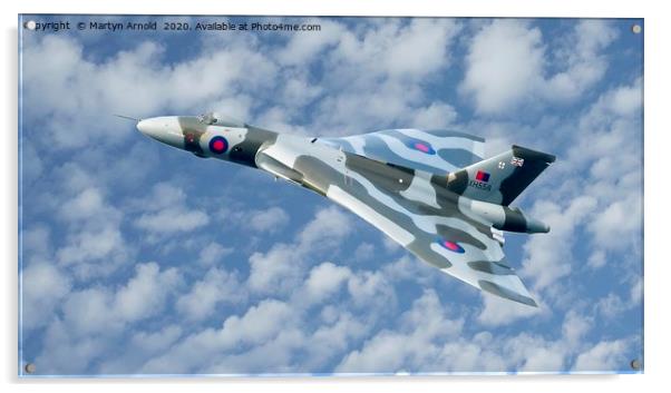Avro Vulcan XH558  Acrylic by Martyn Arnold