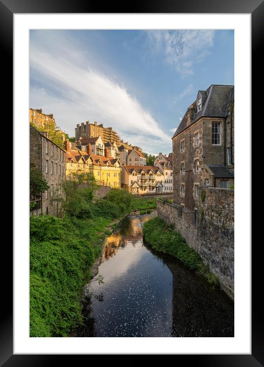 Dean Village in late Spring sunshine Framed Mounted Print by Miles Gray