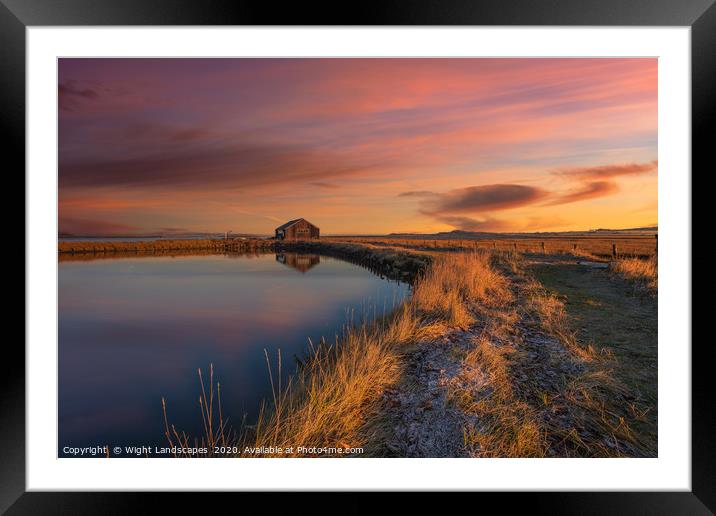 Newtown Saltmarsh Sunrise Framed Mounted Print by Wight Landscapes