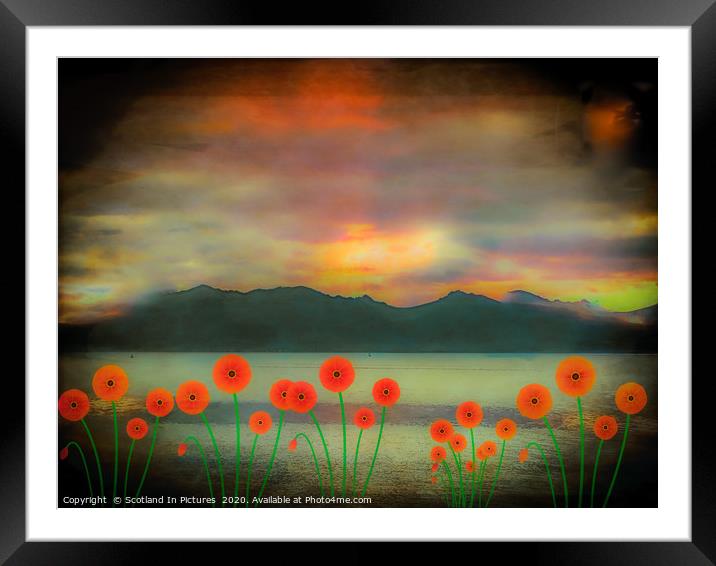 Fiery Poppy Sunset over The Sleeping Warrior on Ar Framed Mounted Print by Tylie Duff Photo Art
