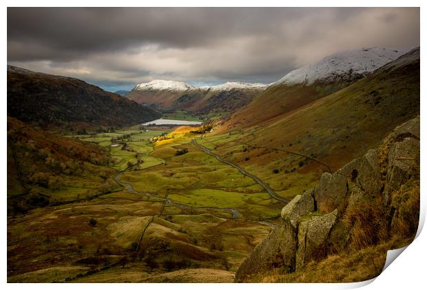 Brotherswater from the Red Screes Descent Print by John Malley