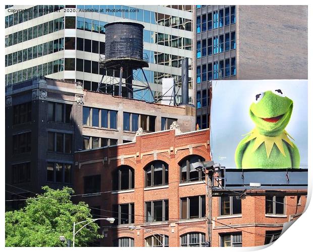 Kermit in Chicago Print by Ed Pettitt