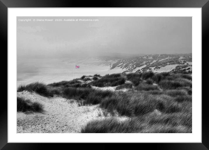 Camber Sands Sussex  Framed Mounted Print by Diana Mower