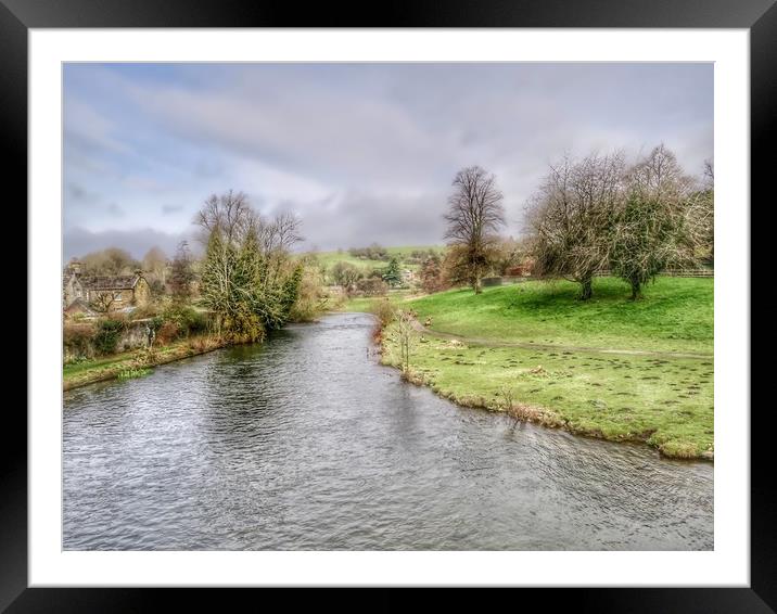 Tranquil Bakewell Bridge Framed Mounted Print by Beryl Curran