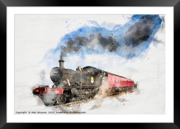 Steam Train Framed Mounted Print by Alan Simpson