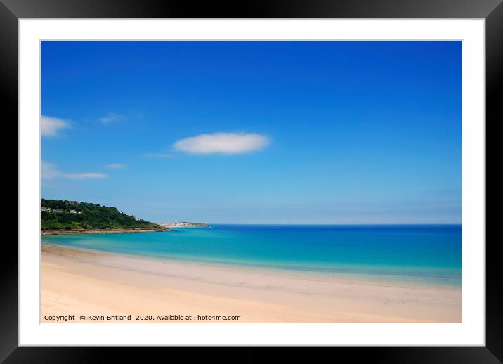 carbis bay, st ives, cornwall Framed Mounted Print by Kevin Britland