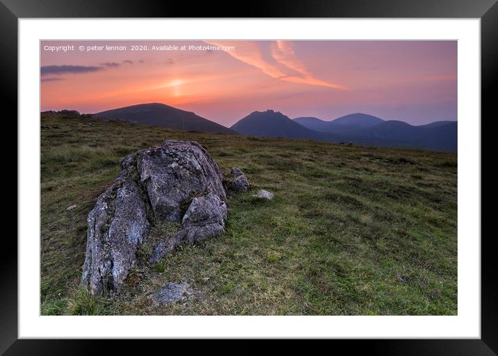 The Rising Sun Over Mourne Framed Mounted Print by Peter Lennon