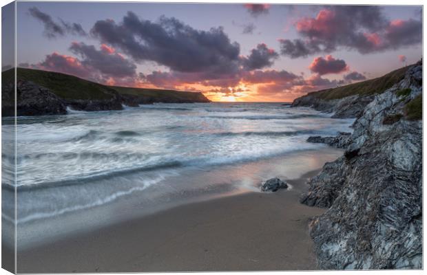 Polly Joke beach Sunset, Cornwall Canvas Print by Mick Blakey