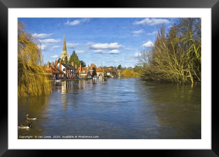 Gulls over Abingdon Art Framed Mounted Print by Ian Lewis