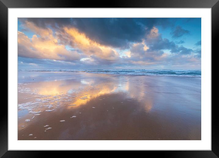 Sandymouth Bay Sunrise Framed Mounted Print by CHRIS BARNARD