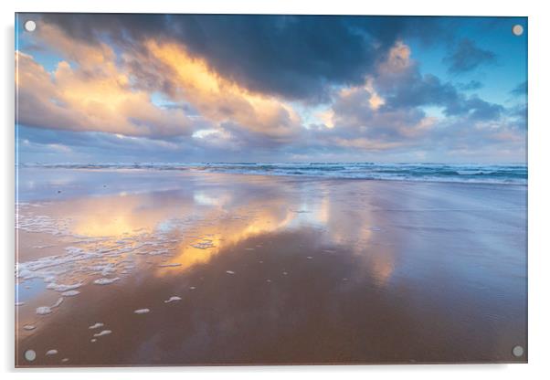 Sandymouth Bay Sunrise Acrylic by CHRIS BARNARD