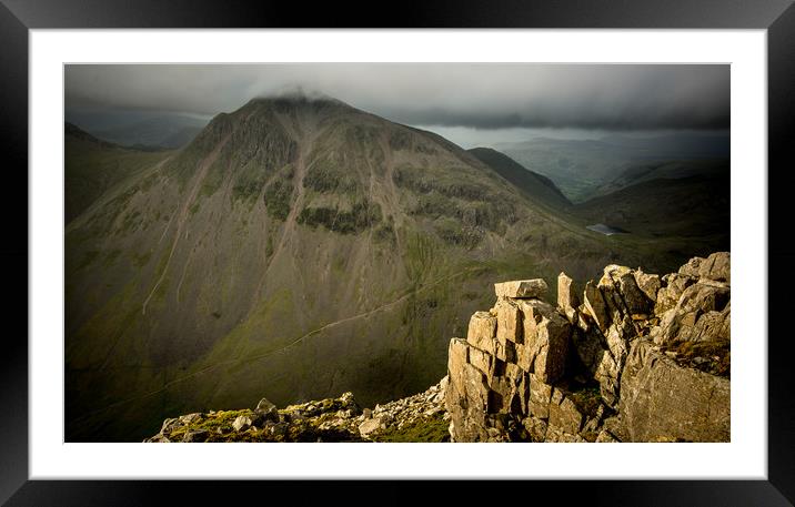 Great Gable from Lingmell Framed Mounted Print by John Malley