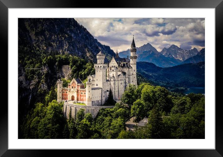 Famous Neuschwanstein Castle in Bavaria Germany -  Framed Mounted Print by Erik Lattwein