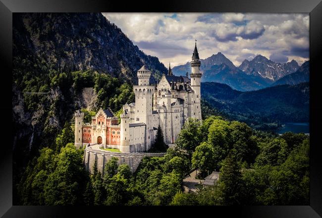 Famous Neuschwanstein Castle in Bavaria Germany -  Framed Print by Erik Lattwein