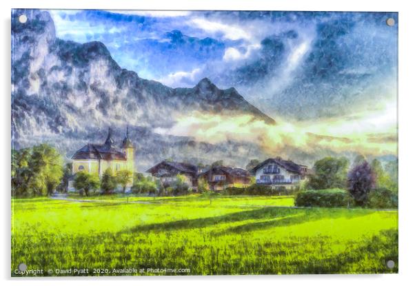 Austrian Alps Church Art Acrylic by David Pyatt