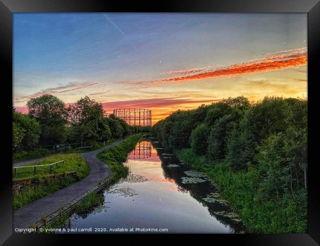 Sunset over the Forth & Clyde Canal Framed Print by yvonne & paul carroll