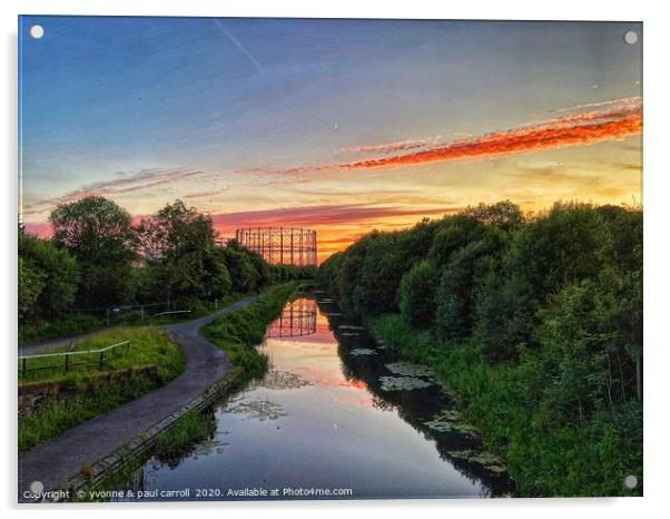 Sunset over the Forth & Clyde Canal Acrylic by yvonne & paul carroll