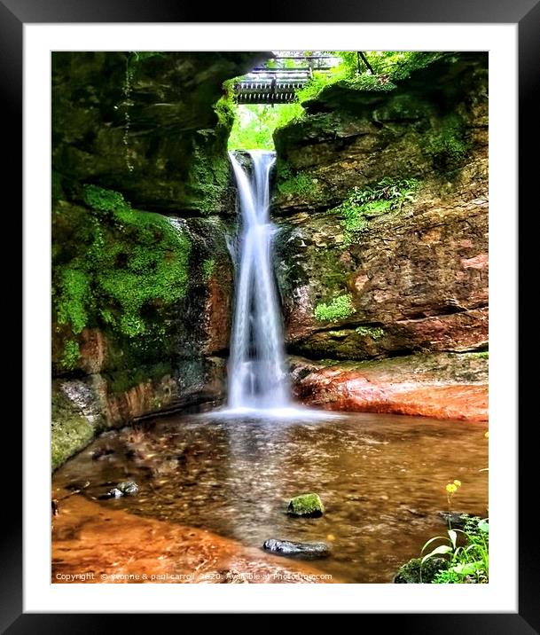 Waterfall pool at Kelburn Country Park Framed Mounted Print by yvonne & paul carroll