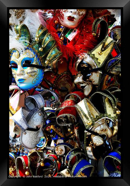 Venetian Masks Framed Print by John Basford