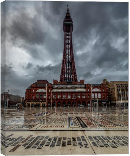 Blackpool Tower and the Comedy Carpet Canvas Print by Scott Somerside