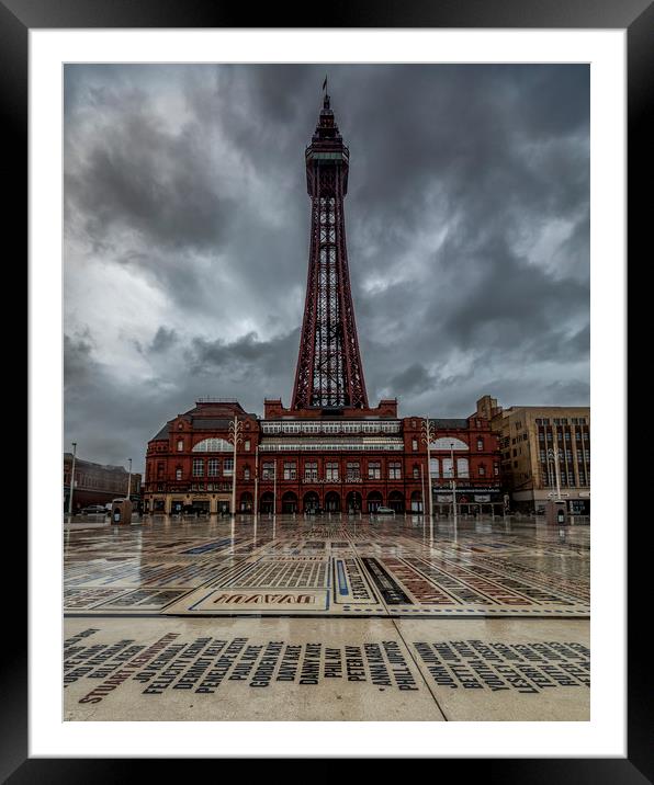 Blackpool Tower and the Comedy Carpet Framed Mounted Print by Scott Somerside
