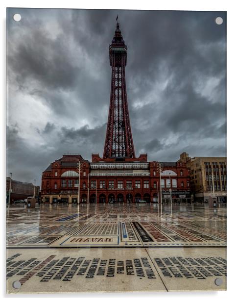 Blackpool Tower and the Comedy Carpet Acrylic by Scott Somerside
