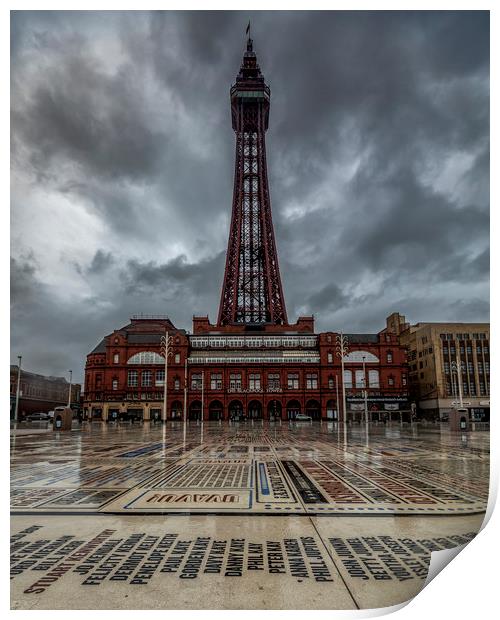 Blackpool Tower and the Comedy Carpet Print by Scott Somerside