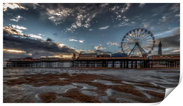 Blackpool Central Pier and Tower Print by Scott Somerside