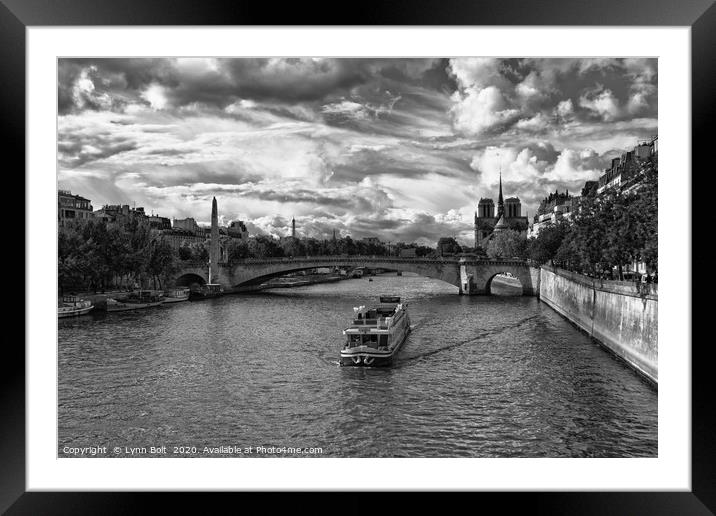 River Boat on the River Seine Framed Mounted Print by Lynn Bolt