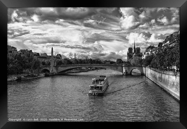 River Boat on the River Seine Framed Print by Lynn Bolt