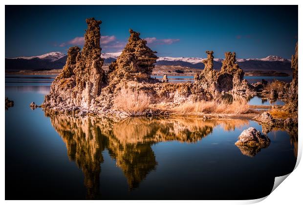 Mono Lake with its amazing Tufa towers - travel ph Print by Erik Lattwein