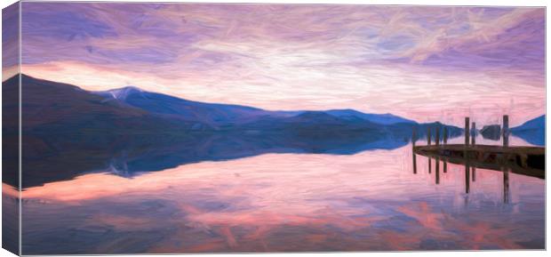 Derwent Water at dusk Canvas Print by Jason Wells