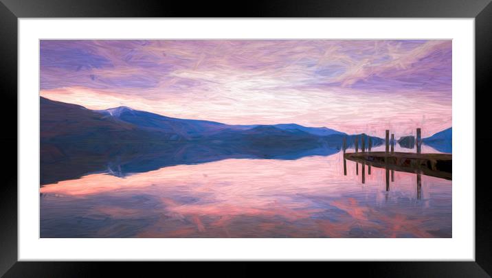 Derwent Water at dusk Framed Mounted Print by Jason Wells