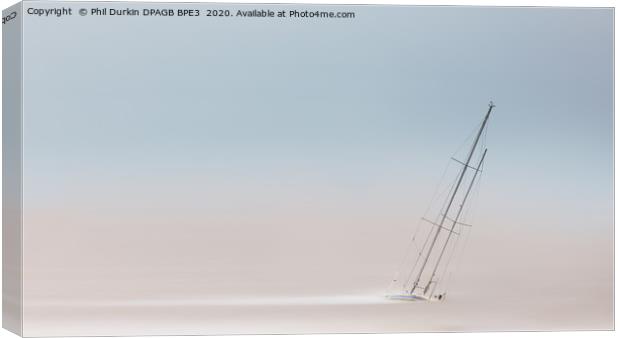 The Stranded Yacht Canvas Print by Phil Durkin DPAGB BPE4