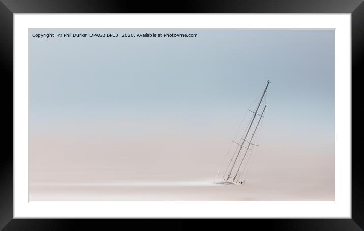 The Stranded Yacht Framed Mounted Print by Phil Durkin DPAGB BPE4