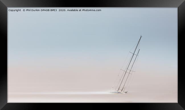 The Stranded Yacht Framed Print by Phil Durkin DPAGB BPE4